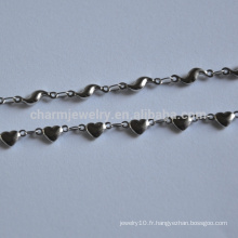 Bracelet en acier inoxydable BXG027 en chaîne et lien de coeur Collier en croûte avec bijoux à fermoir à homard